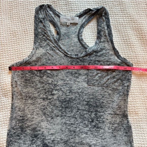 Alexander Wang Heather Grey Feathered Racerback Tank Top size medium women’s - Picture 5 of 7